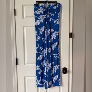 Tommy Bahama Blue and White Floral Maxi Dress, Size M